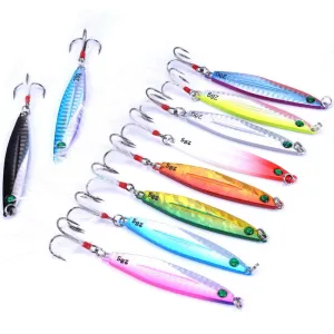 10PCS 7g 10g 14g 17g 21g 28g 40g Metal Lure Fishing Spoon Sea Fishing Hard Lure SliceJig Bait Spoon Fishing Tackle Metal Jigging