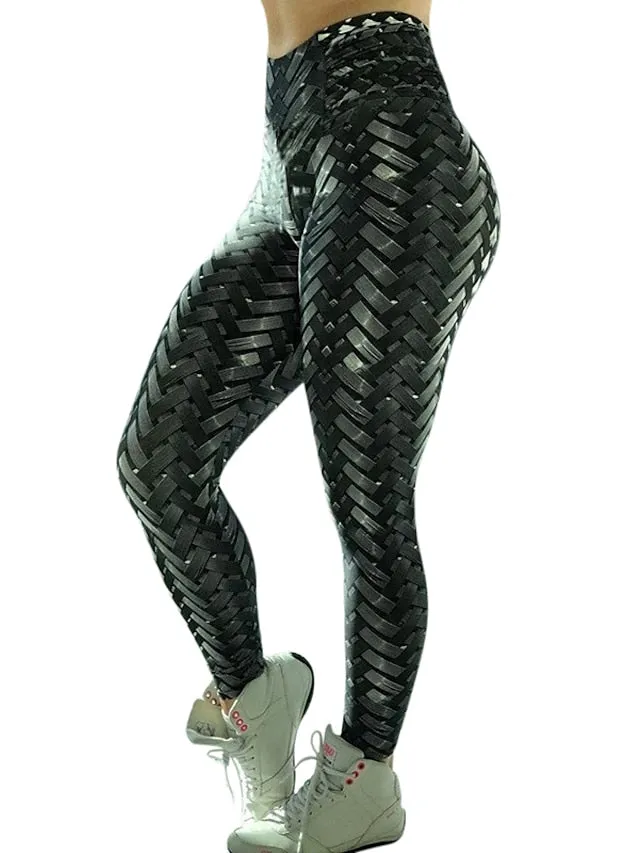 3D Print High Waist Yoga Leggings for Women - Tummy Control, Butt Lift, Quick Dry