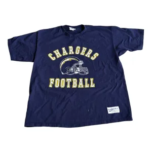 90's Reebok San Diego Chargers Navy Helmet Tee-C638