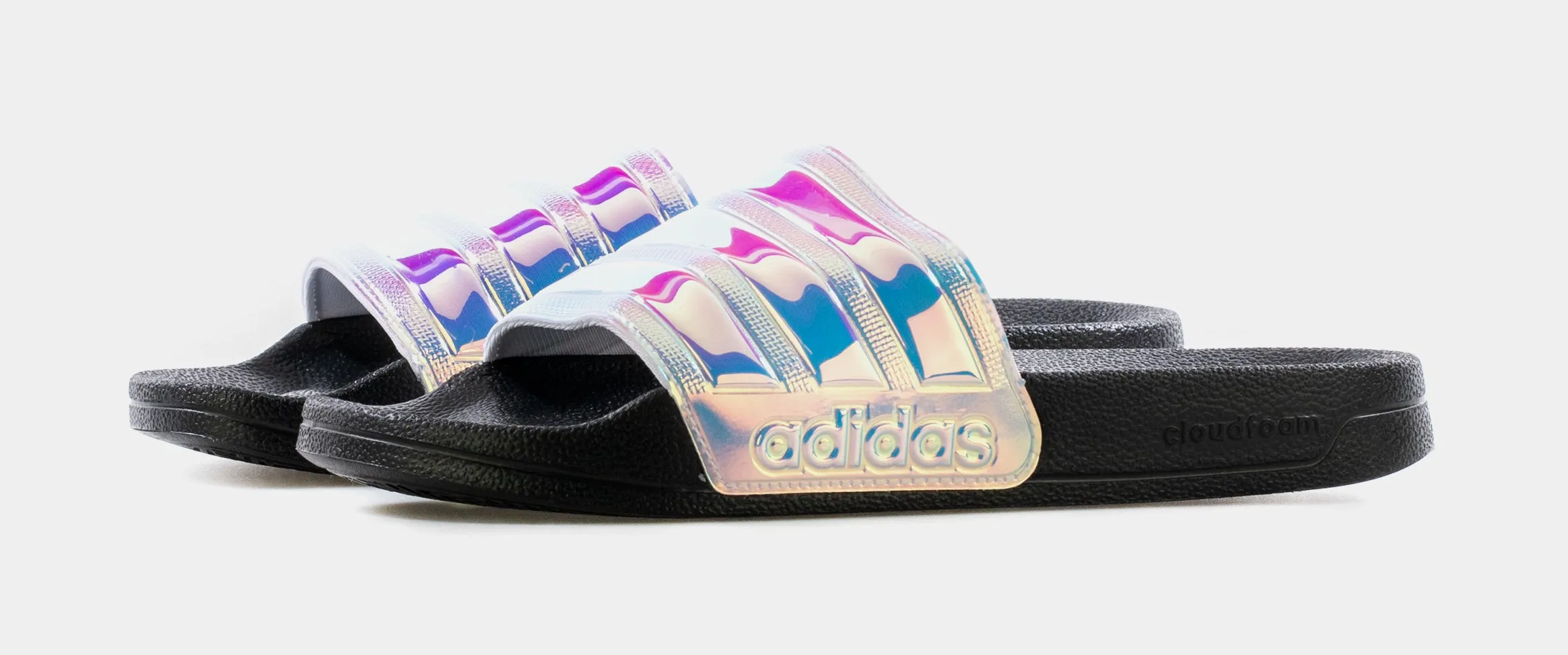 Adilette Shower Womens Slide Sandal (Black/Iridescent)