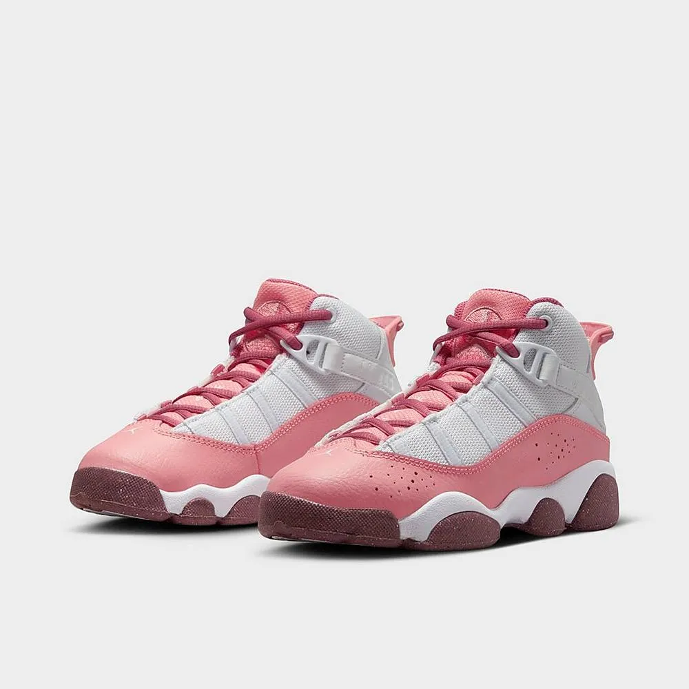 Air Jordan 6 Rings Shoes - Coral Chalk / Desert Berry / White