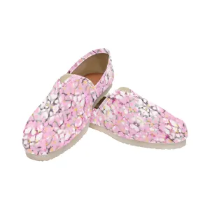 Baby Pink Leopard Plus Women's Canvas Slip On Shoes