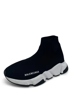 Balenciaga Speed Recycled Knit Sneakers Black White