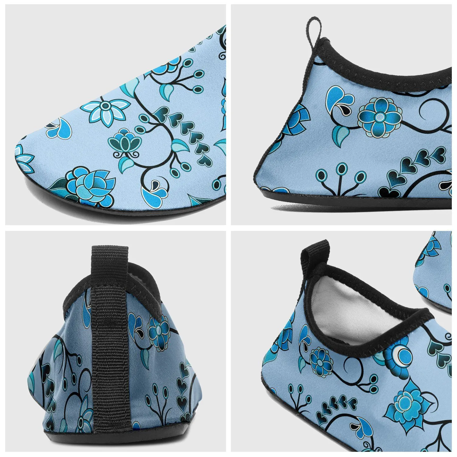 Blue Floral Amour Sockamoccs Kid's Sockamoccs Slip On Shoes