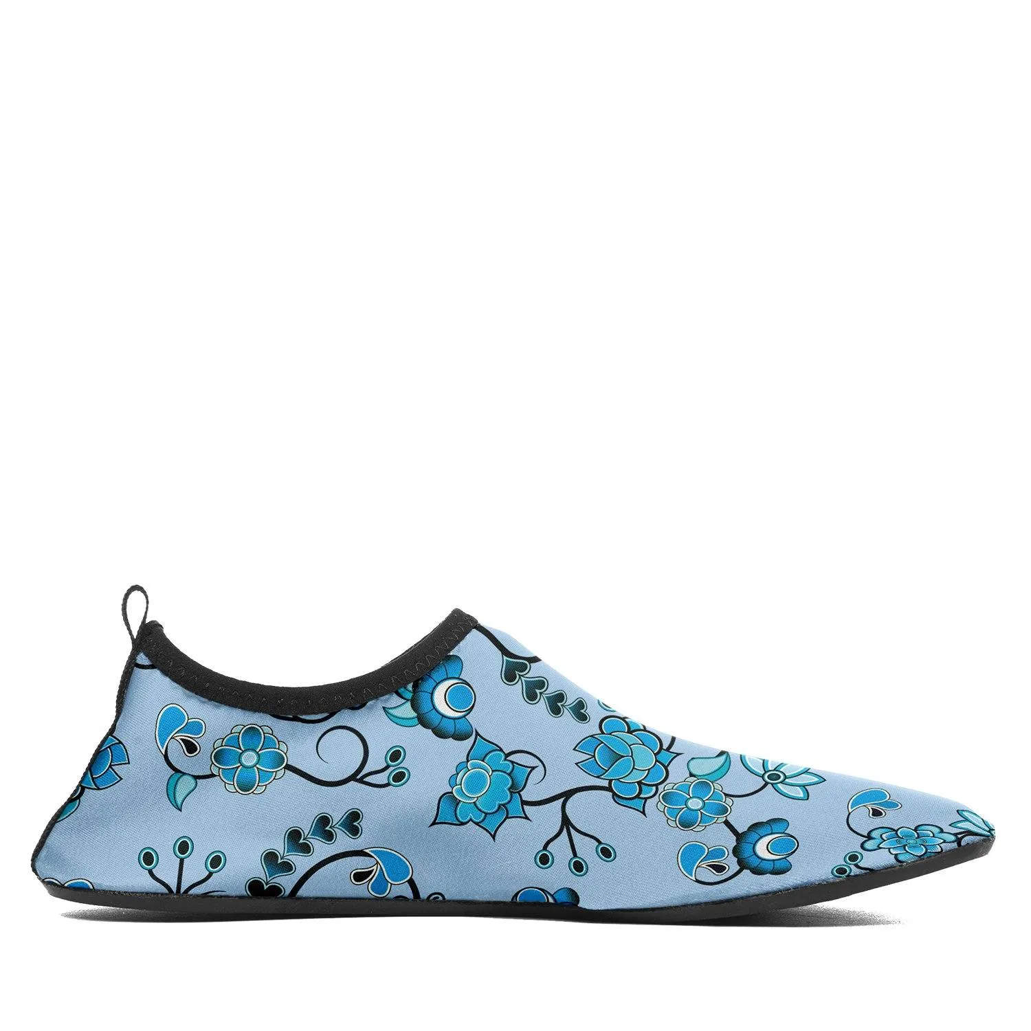 Blue Floral Amour Sockamoccs Kid's Sockamoccs Slip On Shoes