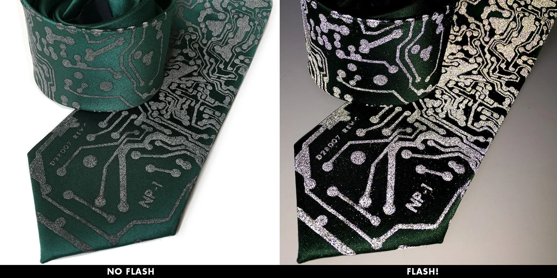 Circuit Board Necktie, Retro Reflective Print