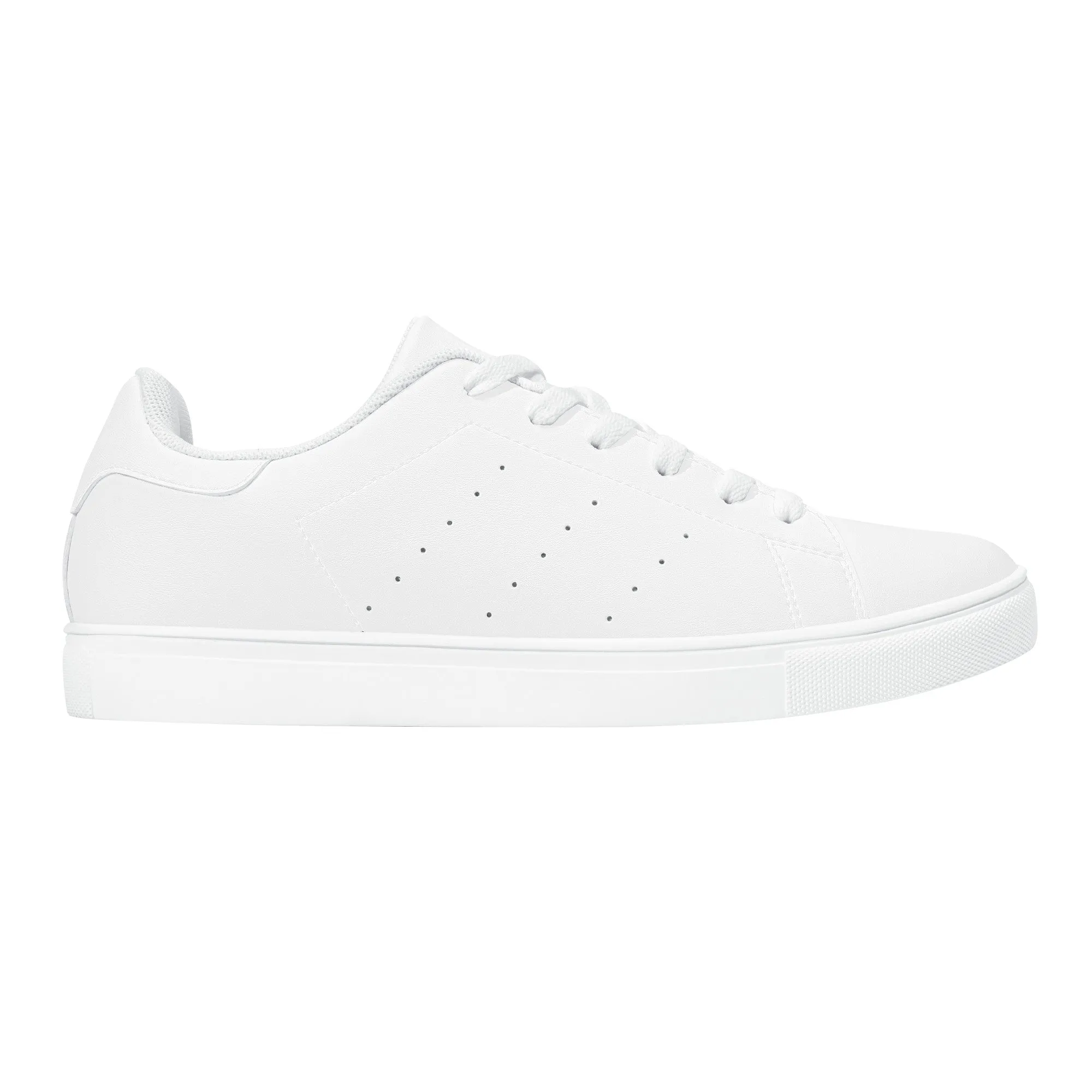 Create Your Own - Low Top Synthetic Leather Sneakers - White