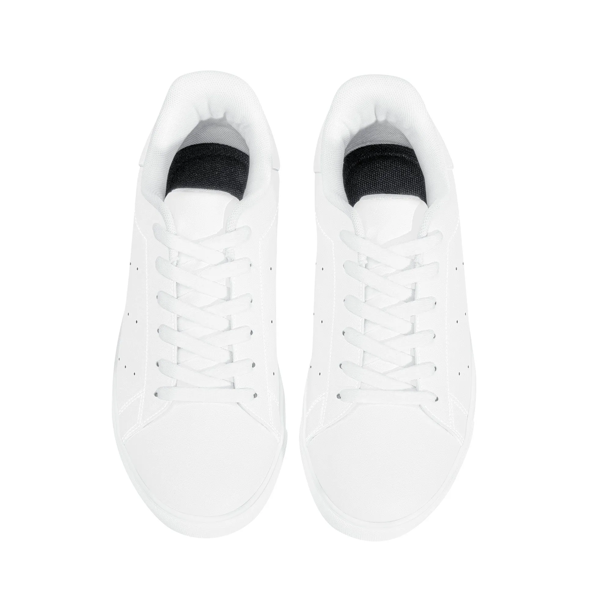 Create Your Own - Low Top Synthetic Leather Sneakers - White