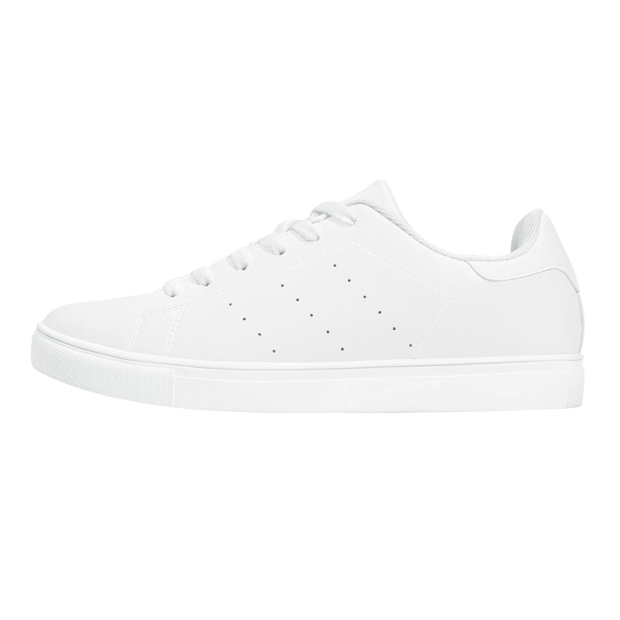 Create Your Own - Low Top Synthetic Leather Sneakers - White