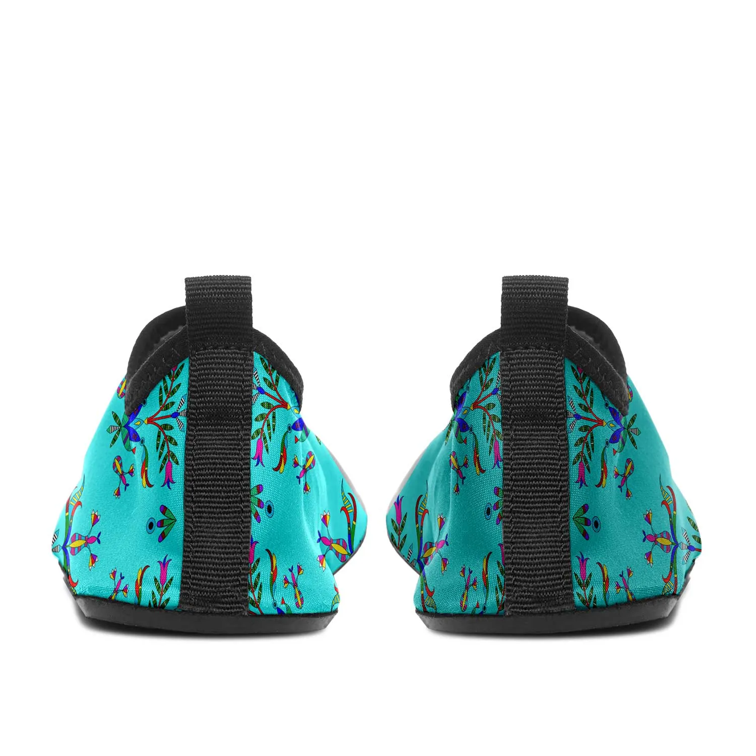 Dakota Damask Turquoise Kid's Sockamoccs Slip On Shoes