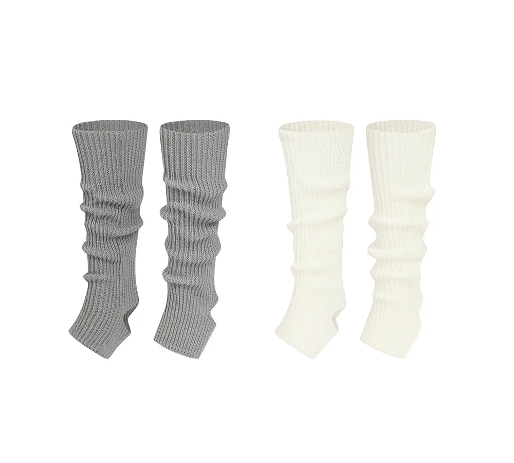 EVERAU® Women Stretchy Ribbed Knit Stirrup Leg Warmers