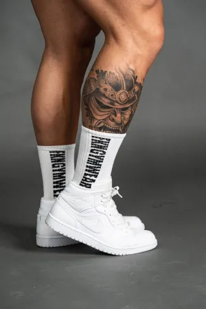 FKNGYMWEAR Gym Crew Socks | White