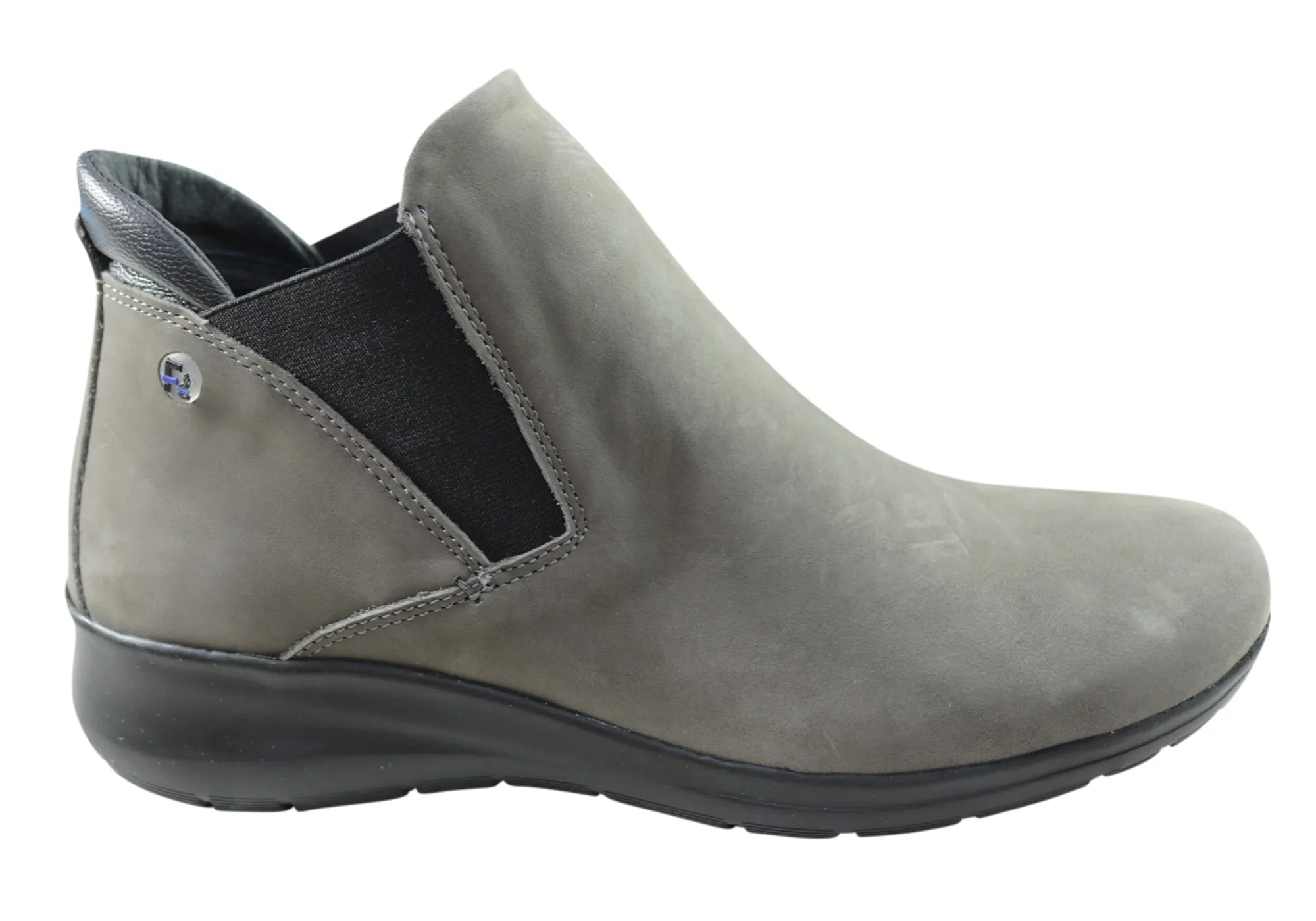 Flex & Go Yorka Womens Comfort Leather Ankle Boots Made In Portugal