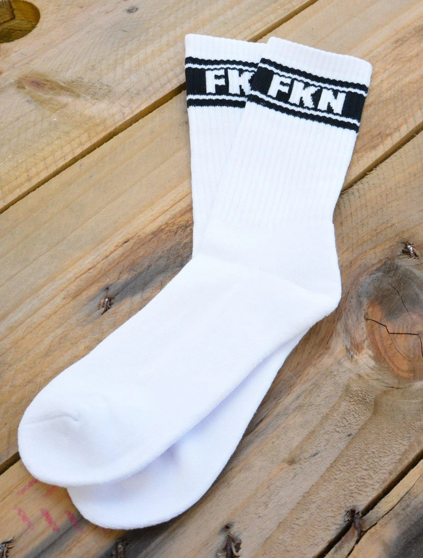 Foot Porn | Gym Crew Socks | White