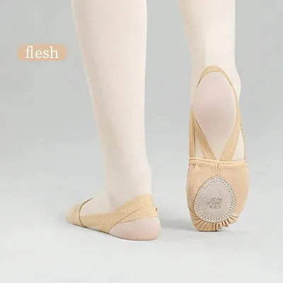 Girls Ballet Shoes Soft Soled Elastic Half Shoes Ballroom Artistic Gym Shoes Kids Women Rhythmic Gymnastics Elastic Dance Shoes