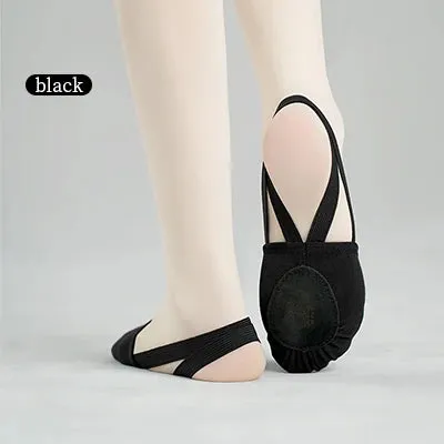 Girls Ballet Shoes Soft Soled Elastic Half Shoes Ballroom Artistic Gym Shoes Kids Women Rhythmic Gymnastics Elastic Dance Shoes