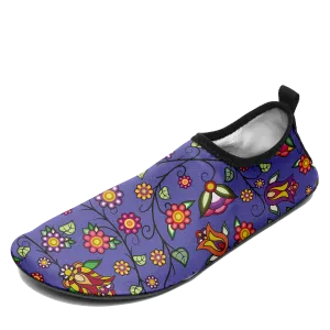 Heartbeat Petals Blue Kid's Sockamoccs Slip On Shoes