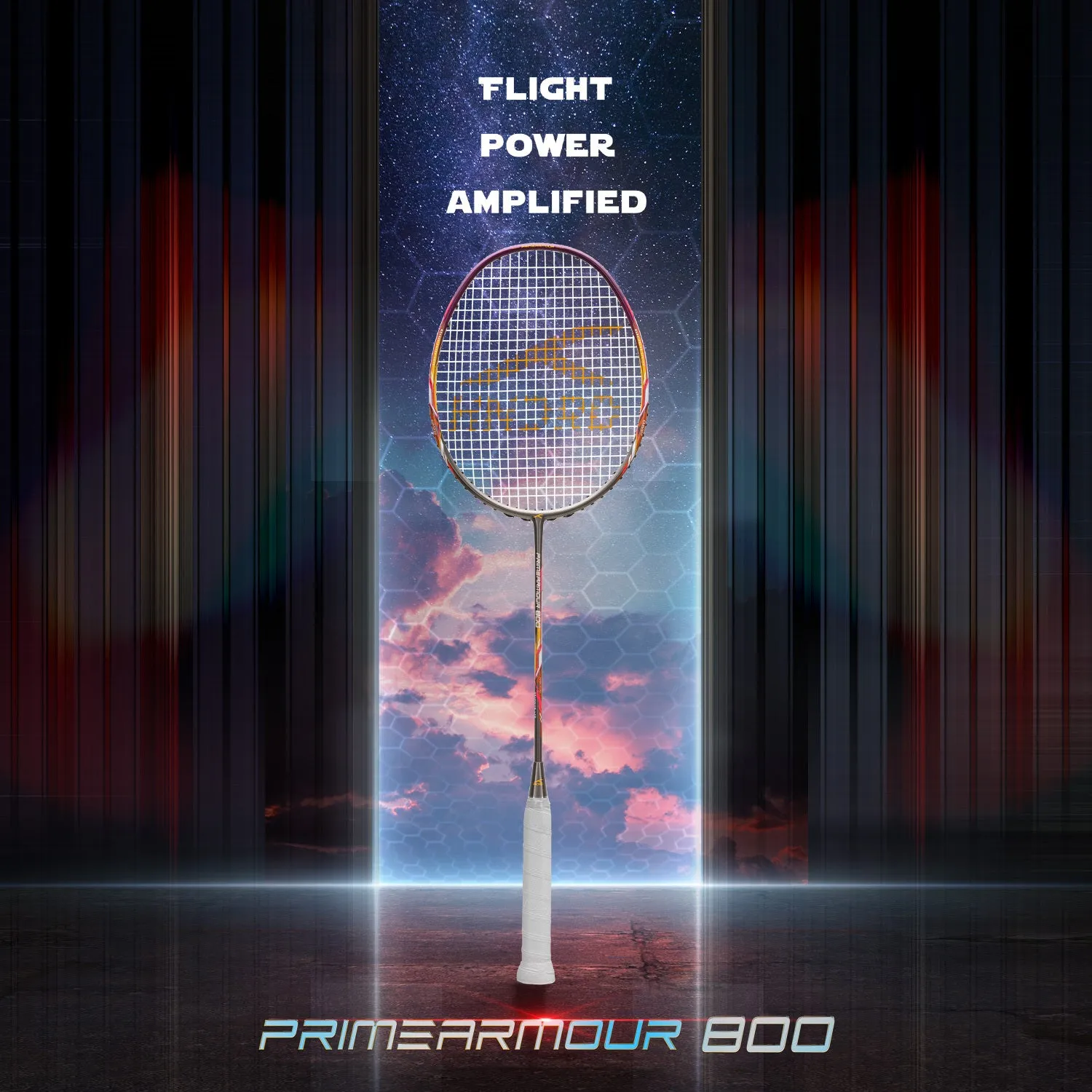 Hundred Primearmour 800 Nano Frame System Unstrung Badminton Racquet (Grey / Purple)