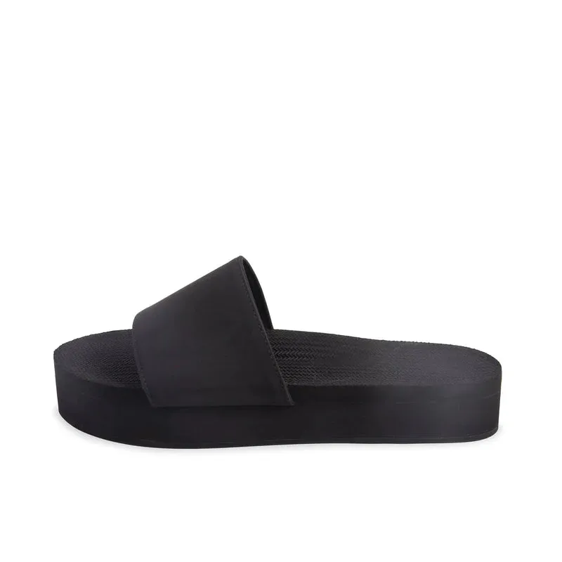 Indosole Essentials Slides Platform Women Black