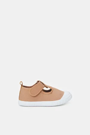 Infant Boys Brown Velcro Pump