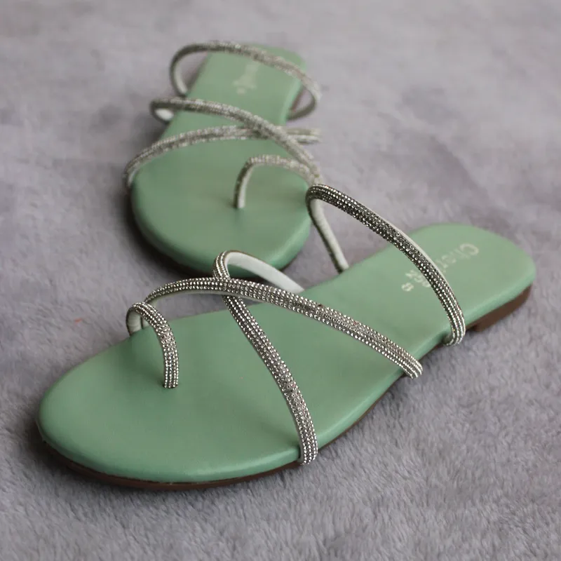 Light Green Fancy & Stylish Slippers for women