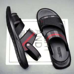 Luxury Brand Leather Soft Men Trending Slippers