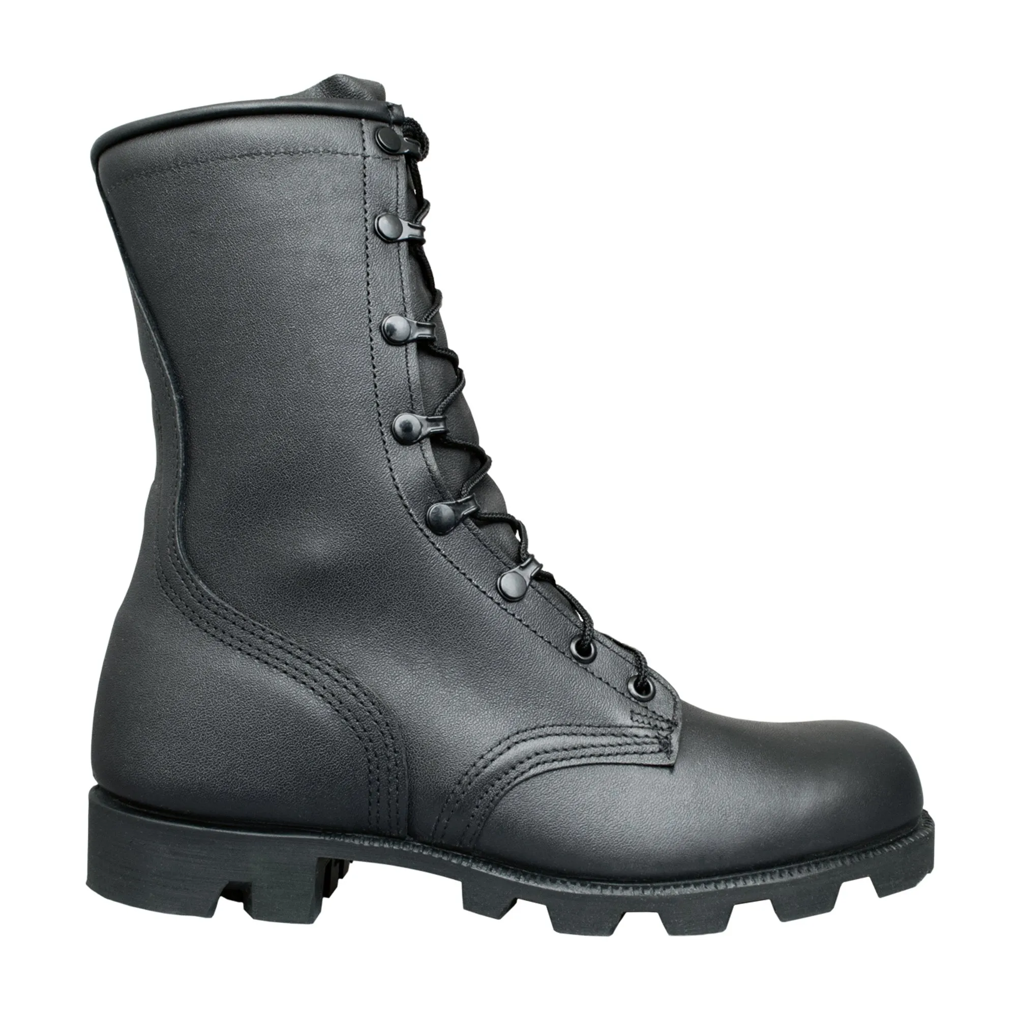 McRae Mens Black Leather Panama Military Combat Boots 13R