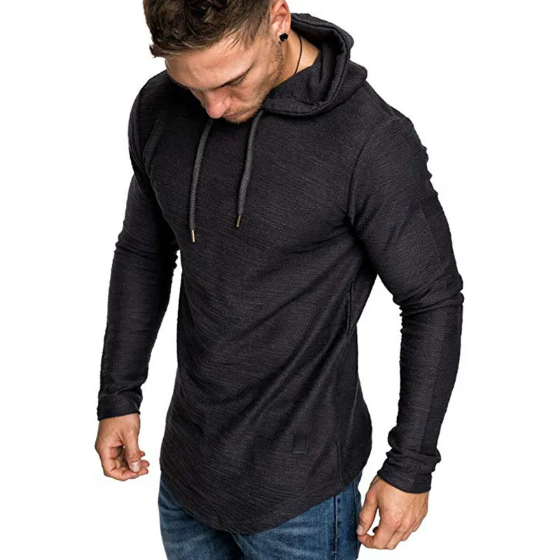 Men Hoodie Sweatshirt Casual Long Sleeve Slim Tops Gym Casual | Brodtica.com