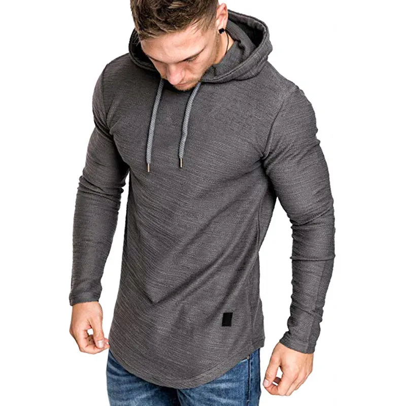 Men Hoodie Sweatshirt Casual Long Sleeve Slim Tops Gym Casual | Brodtica.com