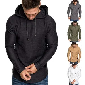 Men Hoodie Sweatshirt Casual Long Sleeve Slim Tops Gym Casual | Brodtica.com