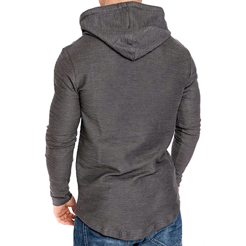 Men Hoodie Sweatshirt Casual Long Sleeve Slim Tops Gym Casual | Brodtica.com