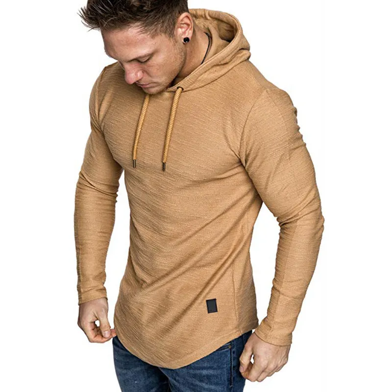 Men Hoodie Sweatshirt Casual Long Sleeve Slim Tops Gym Casual | Brodtica.com