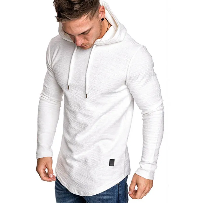 Men Hoodie Sweatshirt Casual Long Sleeve Slim Tops Gym Casual | Brodtica.com