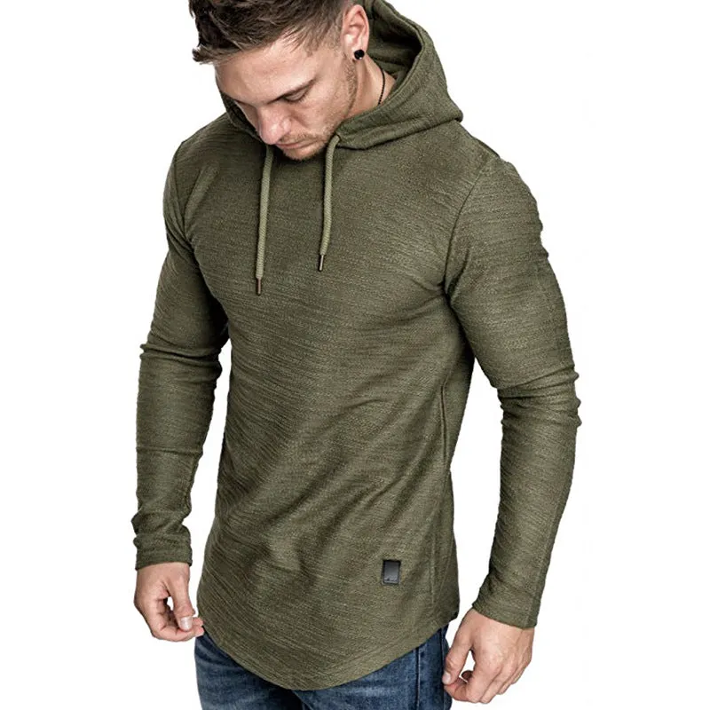 Men Hoodie Sweatshirt Casual Long Sleeve Slim Tops Gym Casual | Brodtica.com