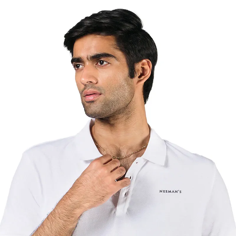 Neeman's White Polo T-Shirt for Men | Organic Cotton