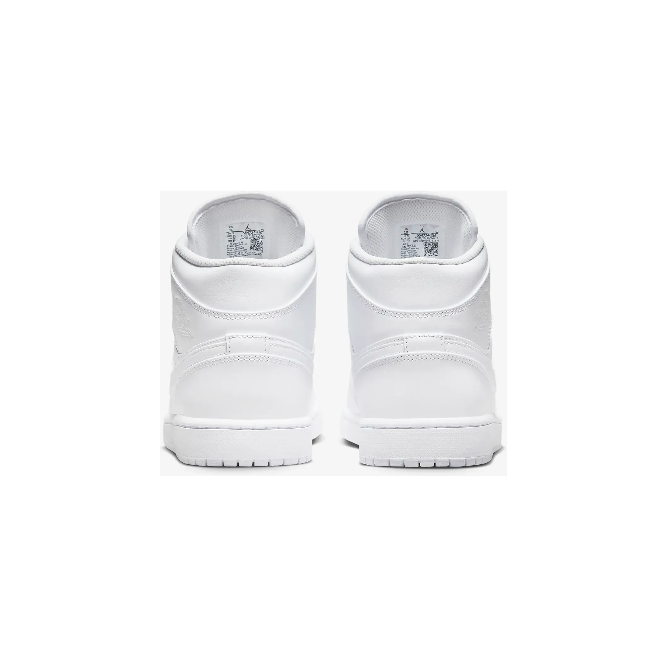 Nike Men's Air Jordan 1 Mid Shoes - All White