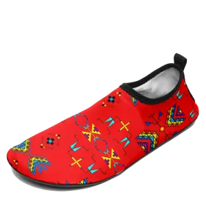 Rainy Chief Rainbow Red Kid's Sockamoccs Slip On Shoes