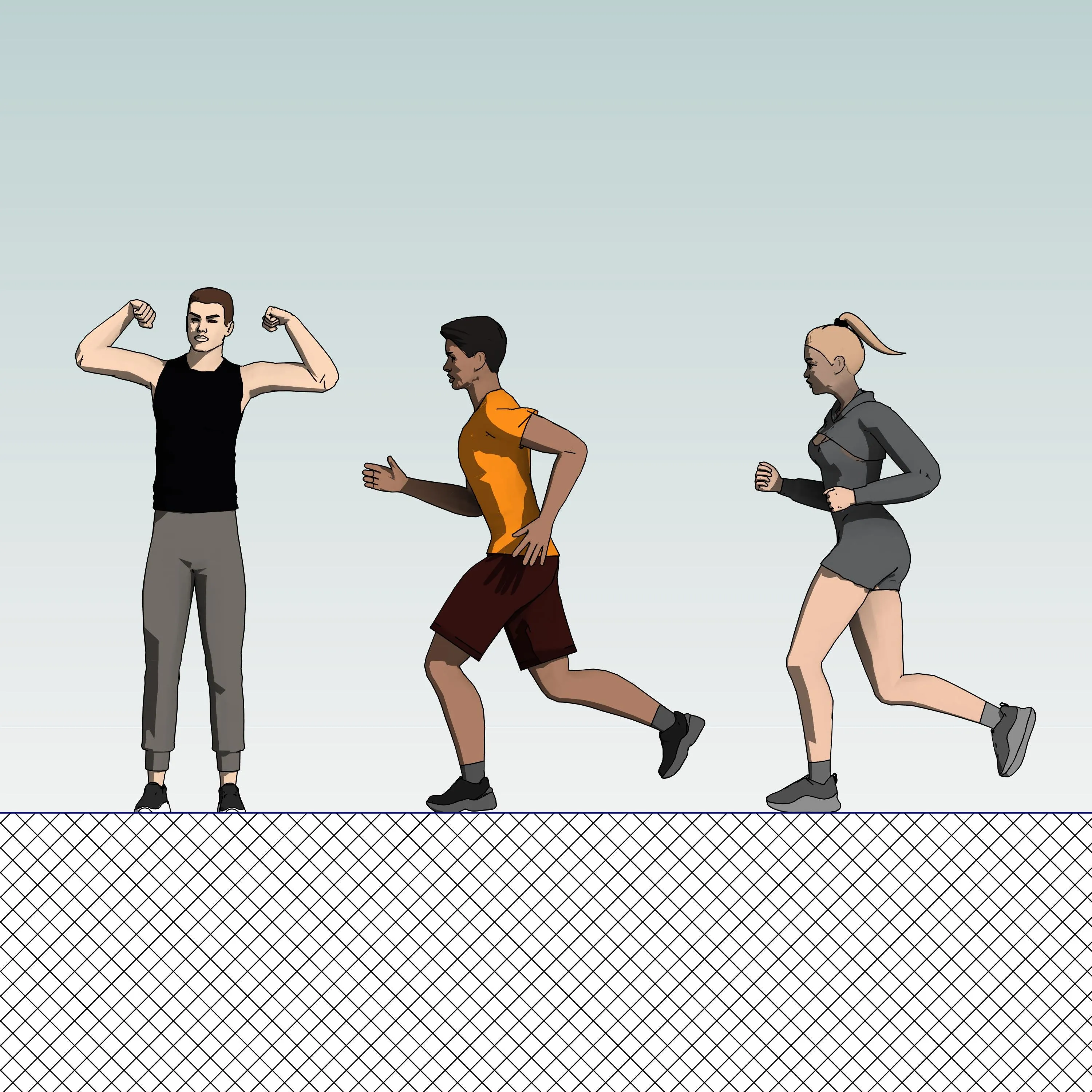 Revit People - 3D Realistic Athletic People (66 Types)