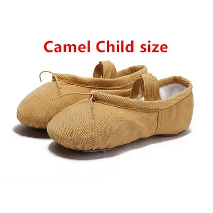 Sale Child Girl Soft Split Sole Slipper Cotton Comfortable Fitness Breathable Toddler Canvas Practice Gym Dance Ballet Shoe