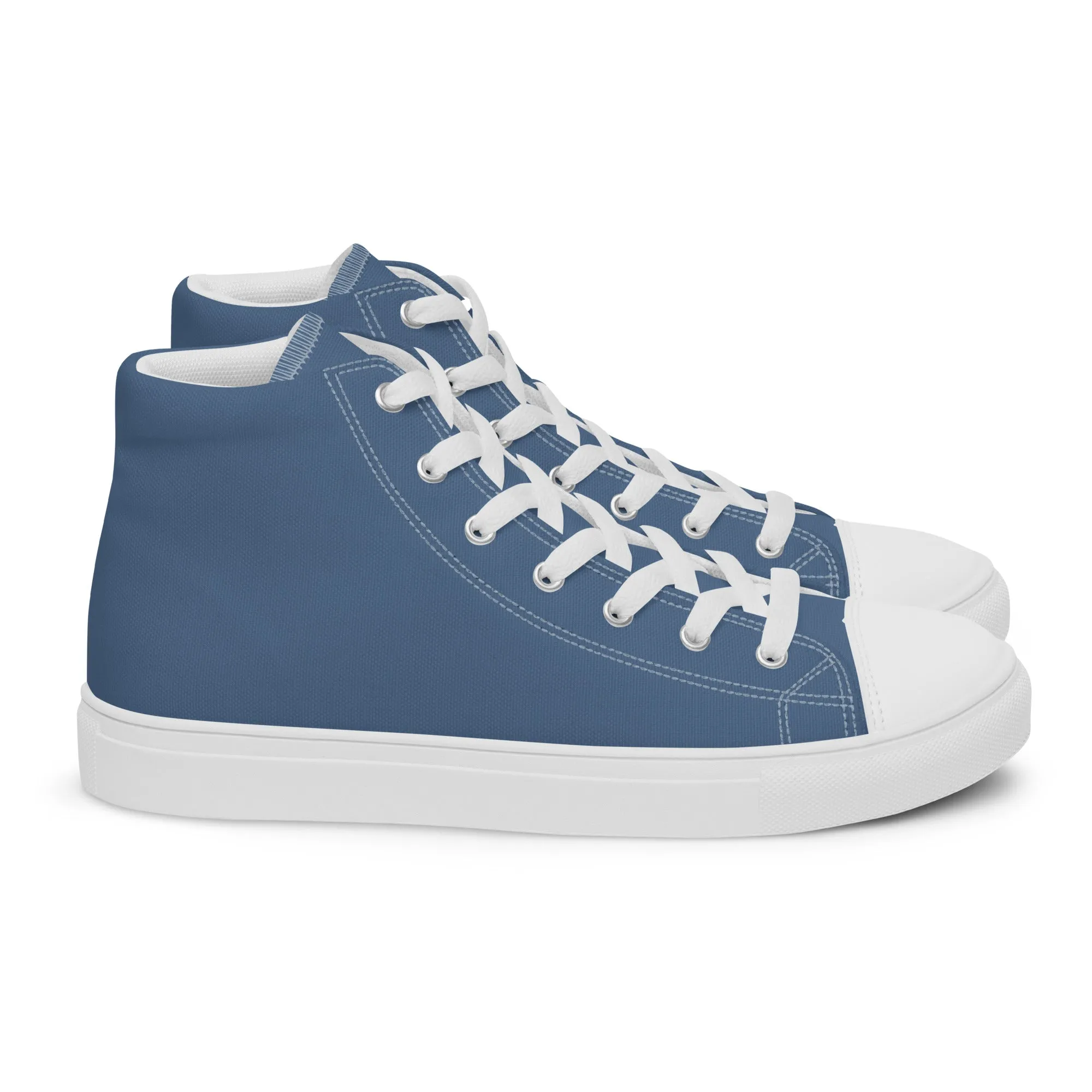 Snooty Fox Art Women’s High Top Canvas Shoes - Blue Perennial