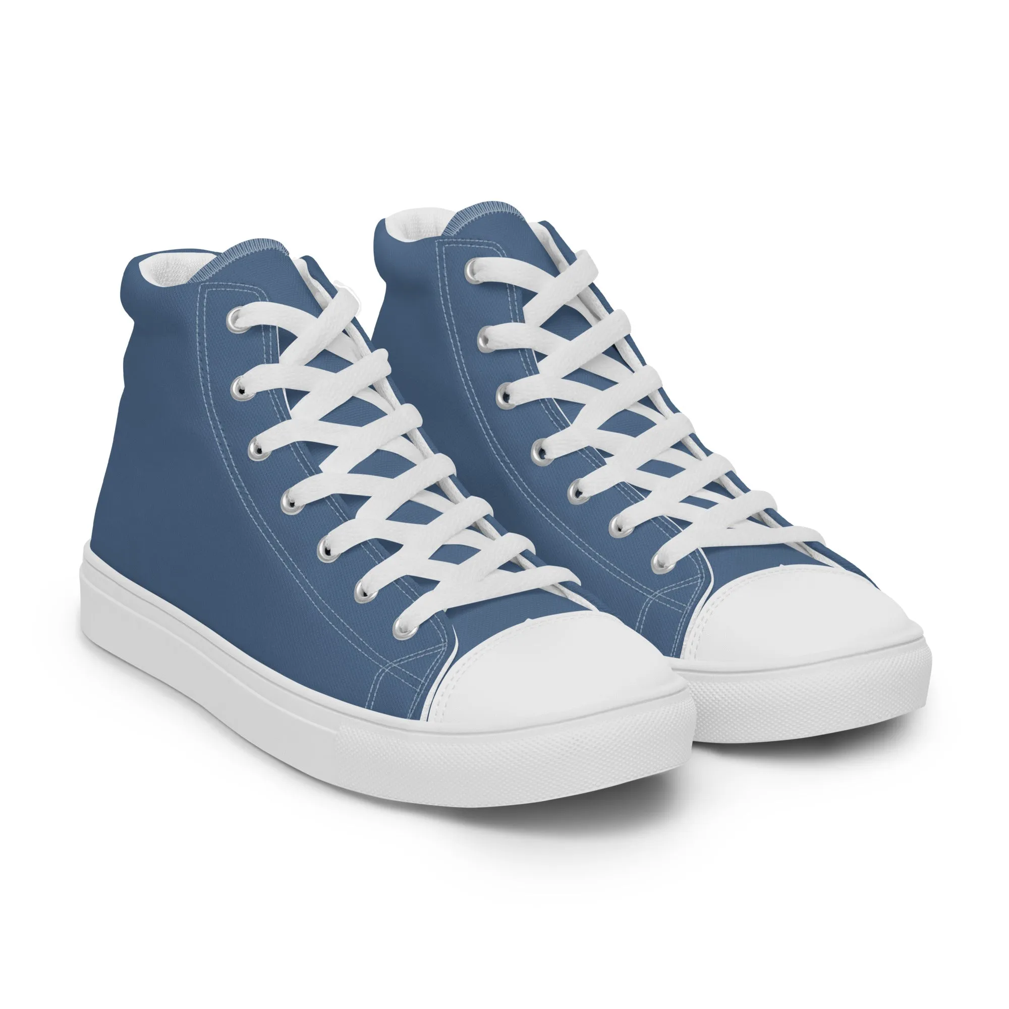 Snooty Fox Art Women’s High Top Canvas Shoes - Blue Perennial