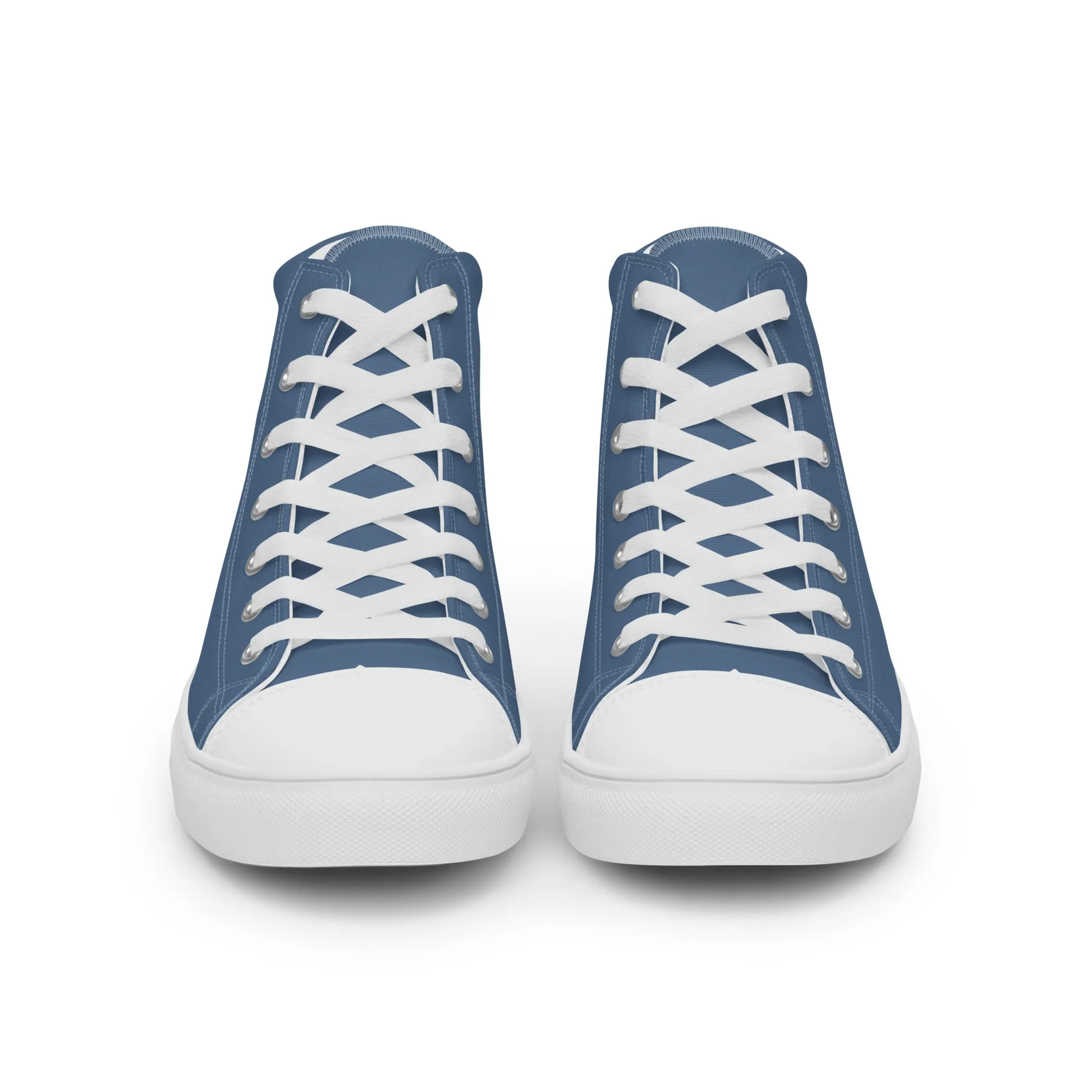 Snooty Fox Art Women’s High Top Canvas Shoes - Blue Perennial