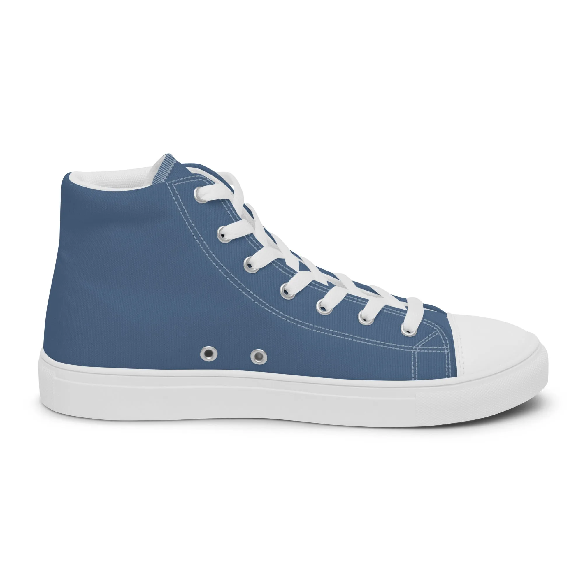 Snooty Fox Art Women’s High Top Canvas Shoes - Blue Perennial