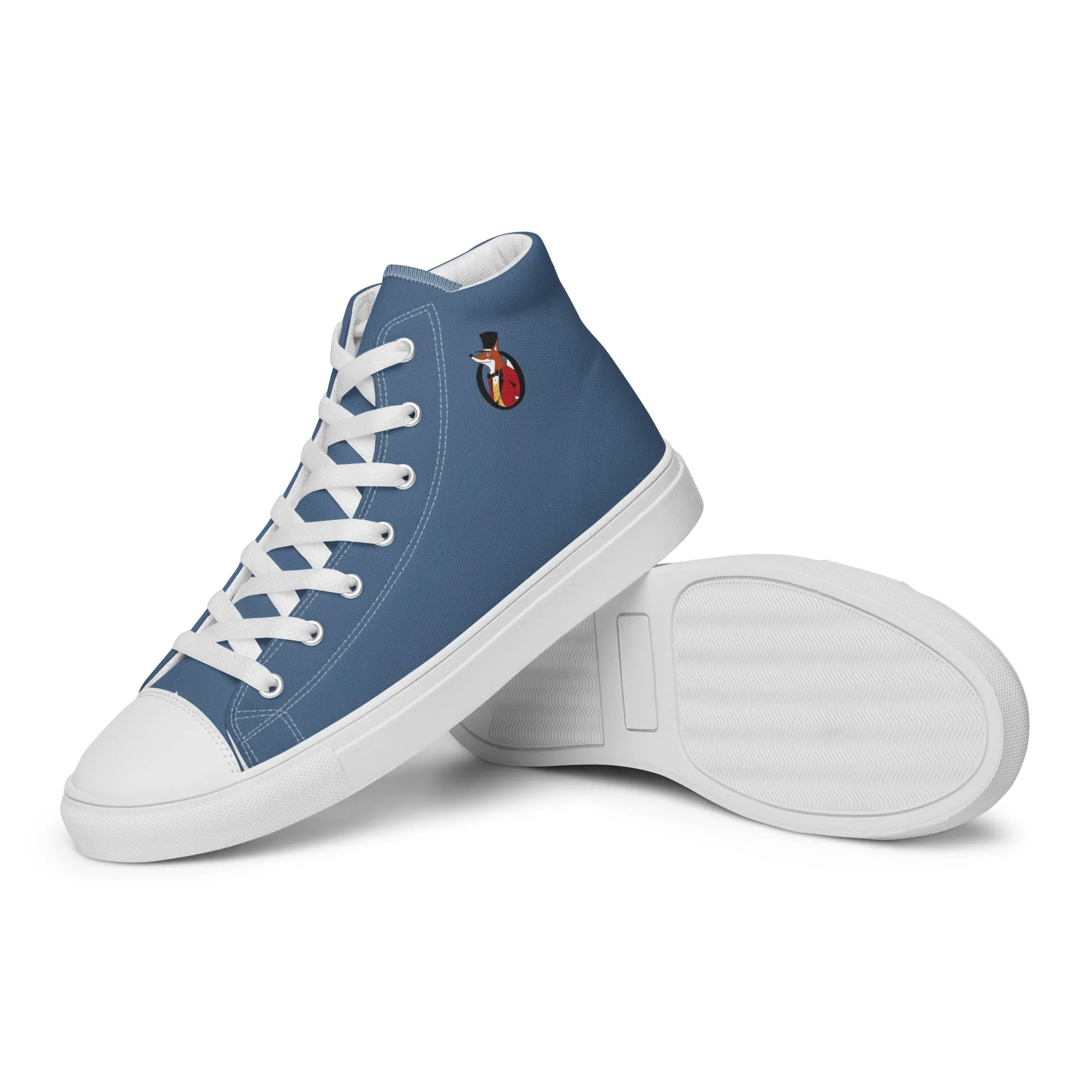 Snooty Fox Art Women’s High Top Canvas Shoes - Blue Perennial