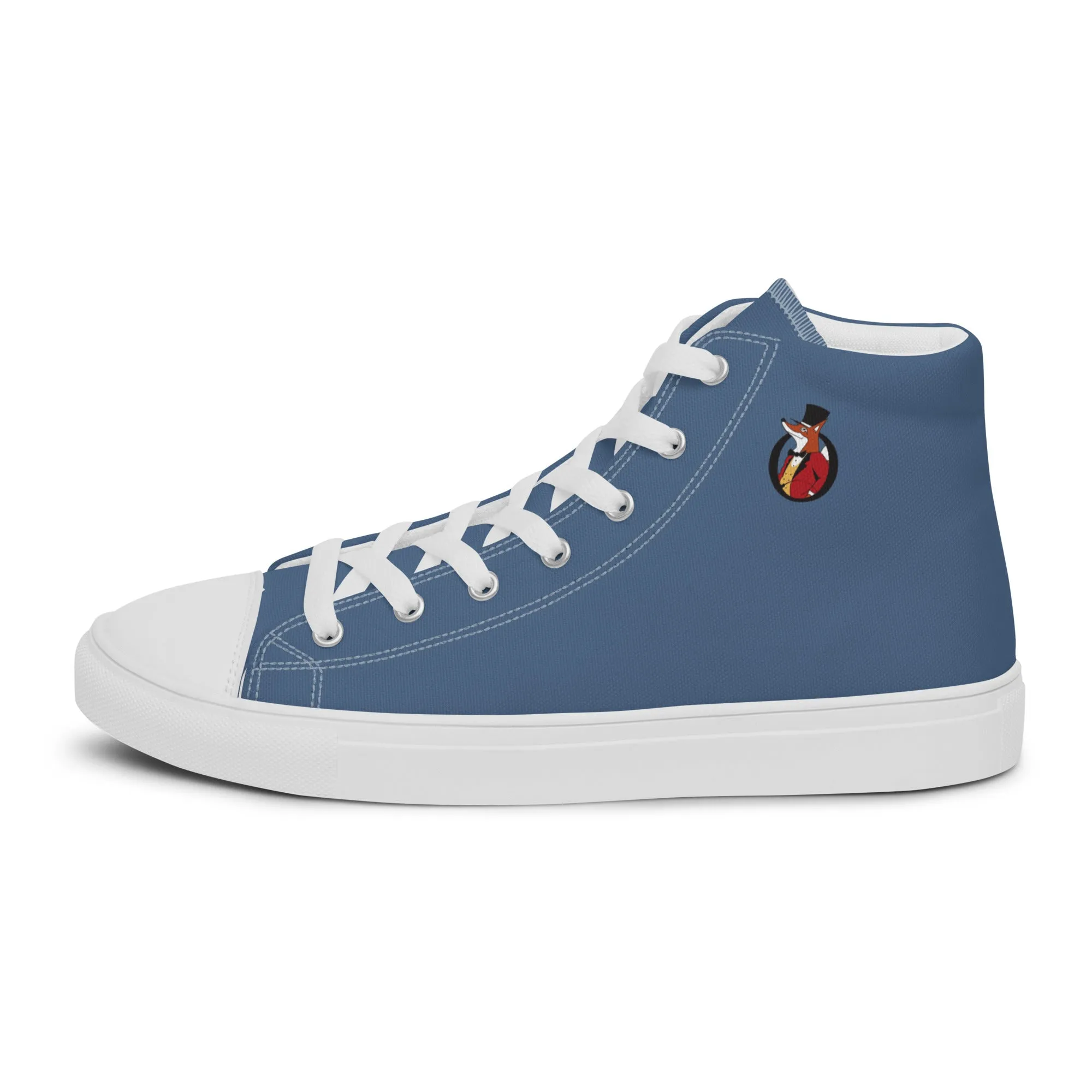 Snooty Fox Art Women’s High Top Canvas Shoes - Blue Perennial