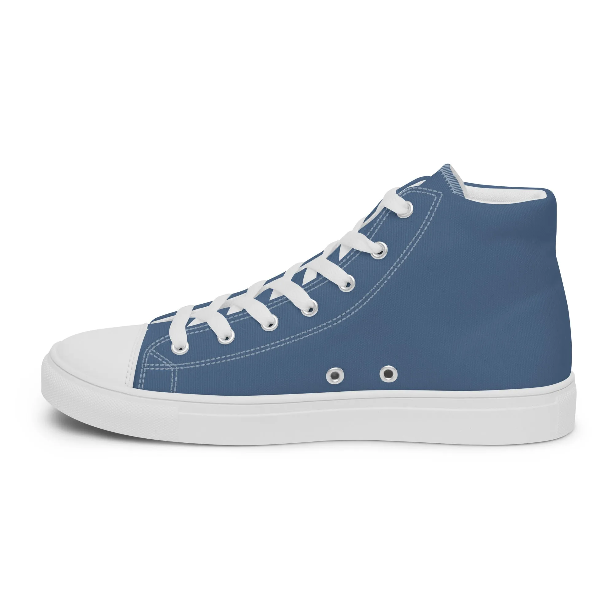 Snooty Fox Art Women’s High Top Canvas Shoes - Blue Perennial