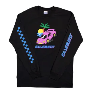 SPORTS CAR LONG SLEEVE BLACK TEE