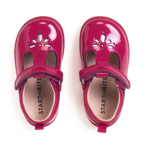 Start-Rite: Puzzle Cherry Red Patent T-Bar Girl's Shoes