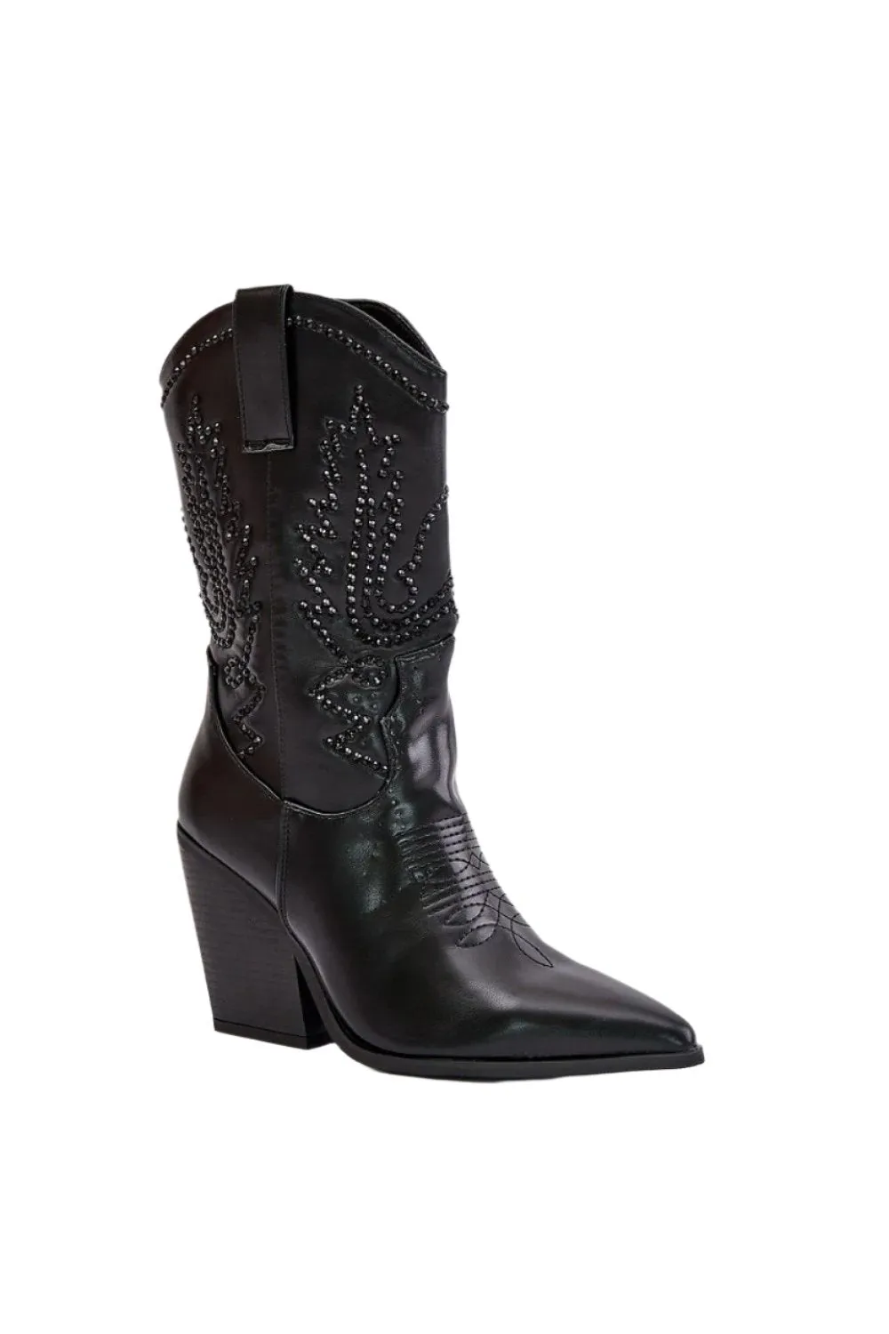 TEEK - Black Mid-Calf Cowboy Boots