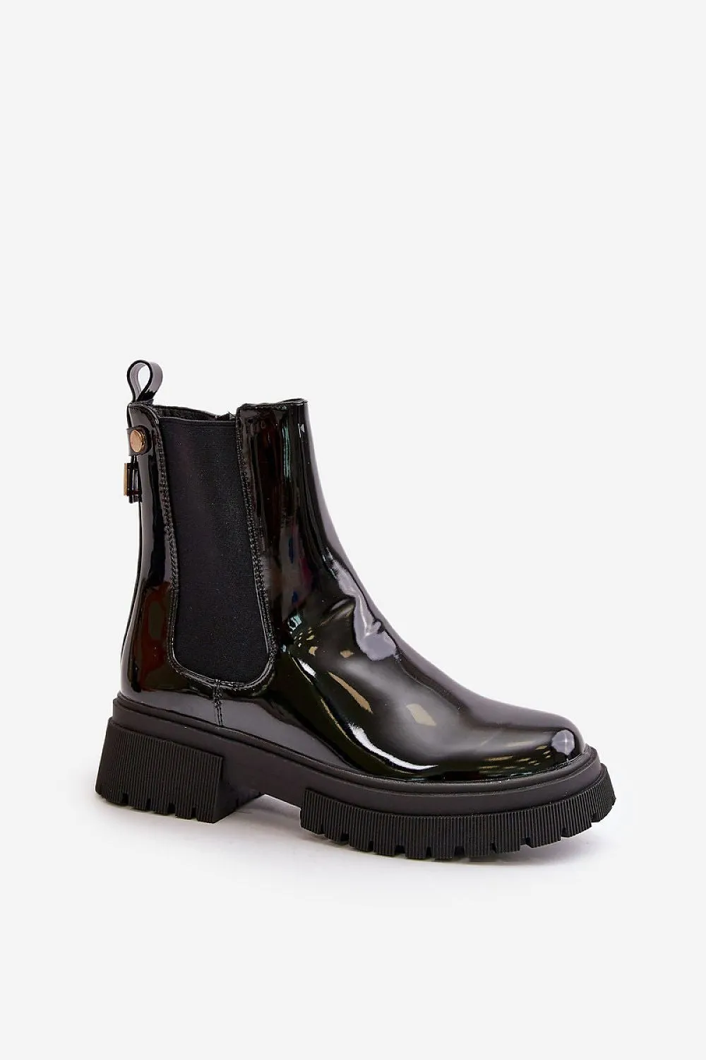 TEEK - Black Shine Sole Bent Jodhpur Boots